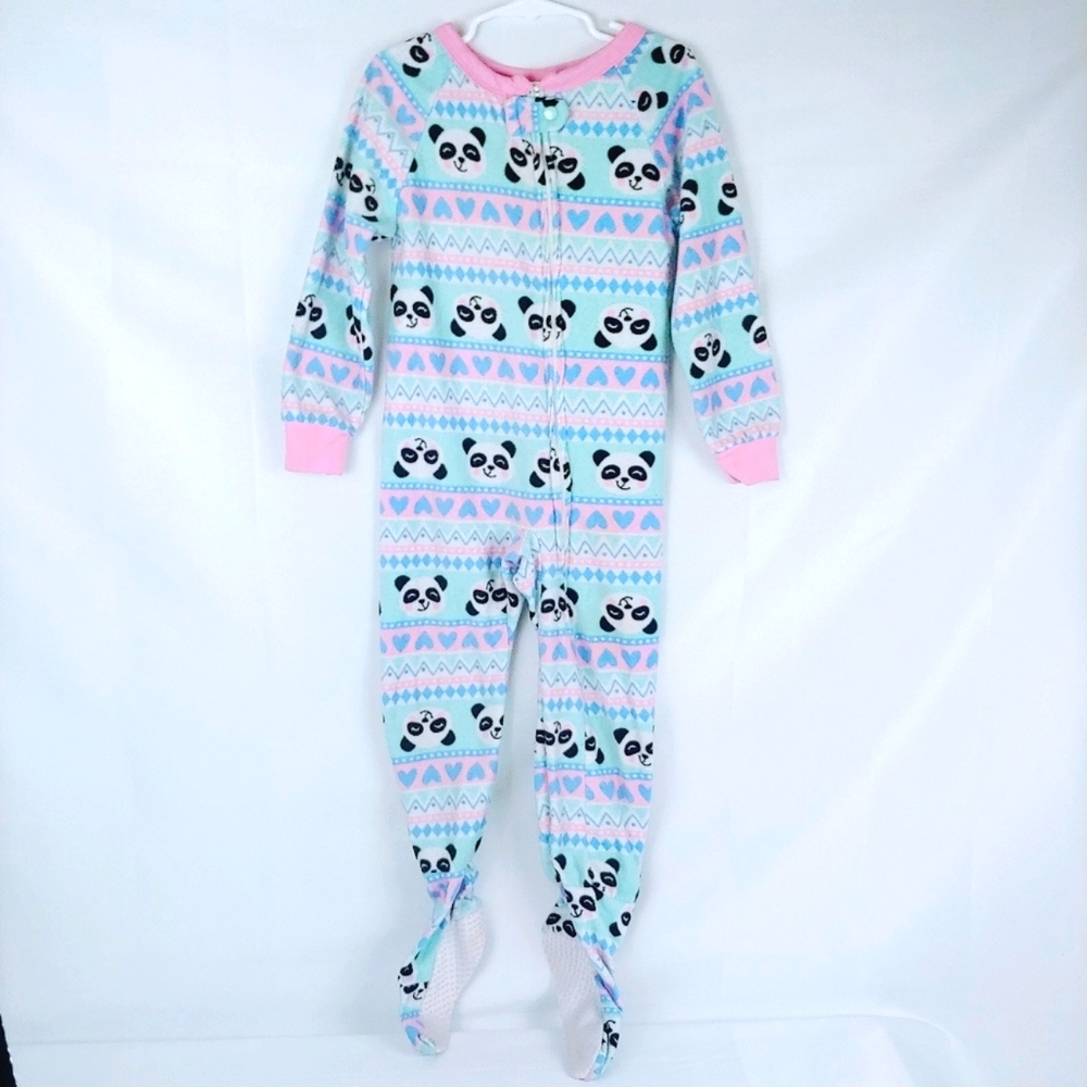 Sassy Little Girl One Piece Pajamas Pink & Blue Size 4